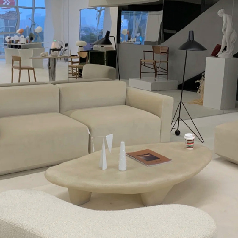 Nordic designer Silence Wind Tea Table Goose Pebbles Styling Low Design Art Fiberglass Casual Outdoor Tea Table