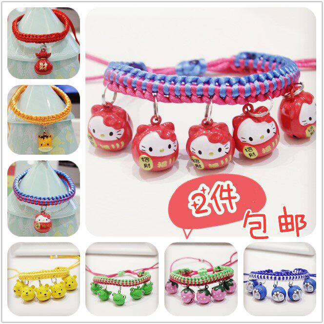 2pcs cute dog cartoon bell dog bell collar teddy necklace cat bell cat and dog necklace