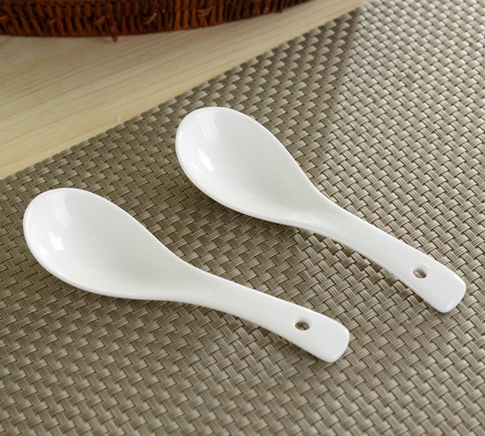 Reinforced ceramic spoon custom logo spoon rice spoon stirring spoon custom logo disinfection cabinet with hotel tableware