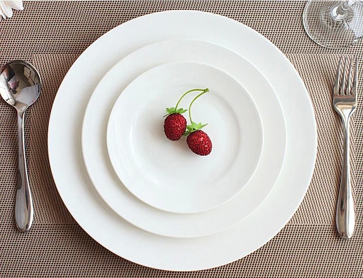 Bone china plate Western food plate Flat inventory heart plate dish plate noodle plate Steak plate Custom logo hotel tableware household