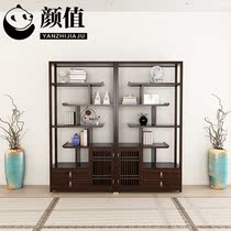New Chinese Bogu Rack Solid Wood Multi-Treasure Cabinet Tea Shelf Living Room Partition Display Cabinet Shelve Office Antique Shelf