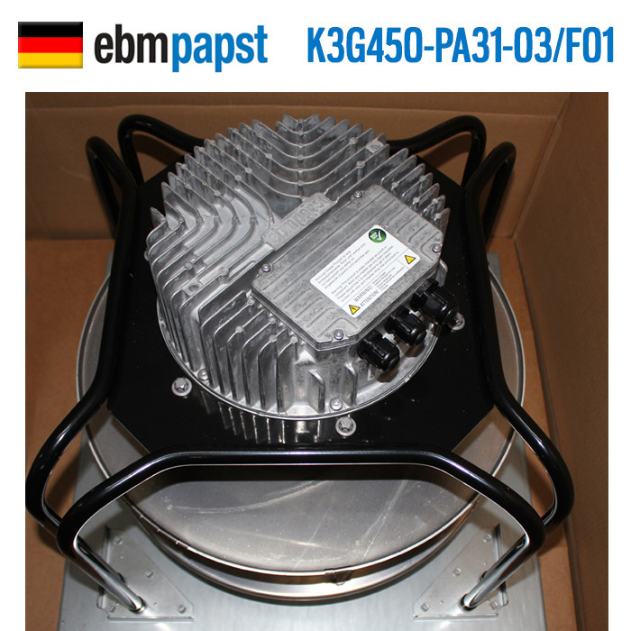 German ebmpapst EC fan K3G450-PA31-03 F01 computer room air conditioning fan with mounting bracket