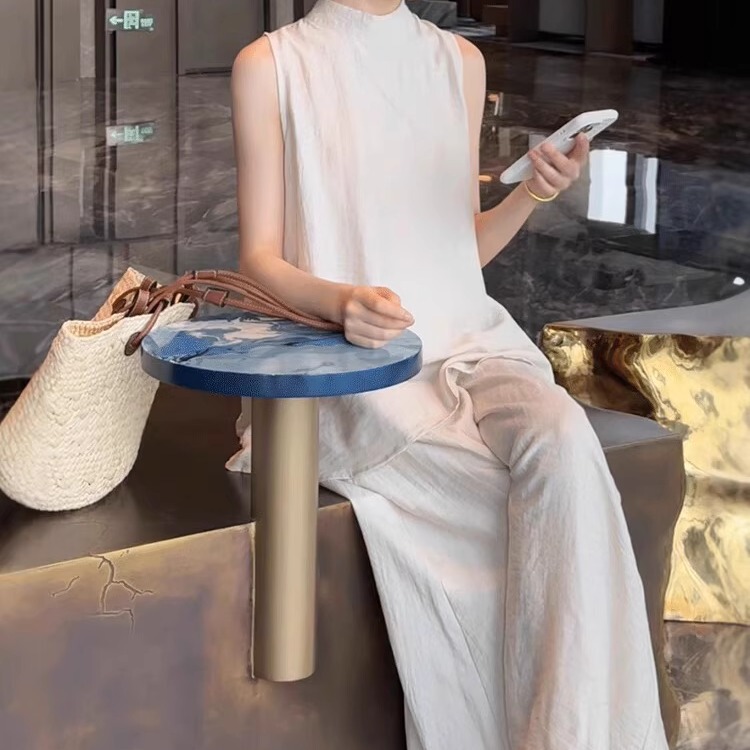 Cotton and Linen Summer Stunning New Trendy Elegant Socialite Fashion Sleeveless Top and Wide-Leg Pants Set Women's Two-Piece Set Trendy