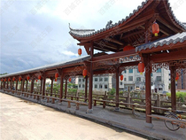 Customize the traditional antique Chinese style landscaped garden courtyard with porch House small square sheet wall garden view planning su moli