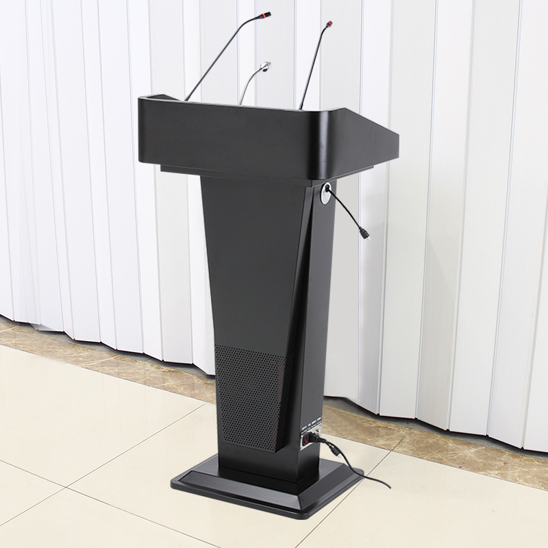 Multimedia conference room podium steel small lecture desk teacher training podium desk with speaker desk