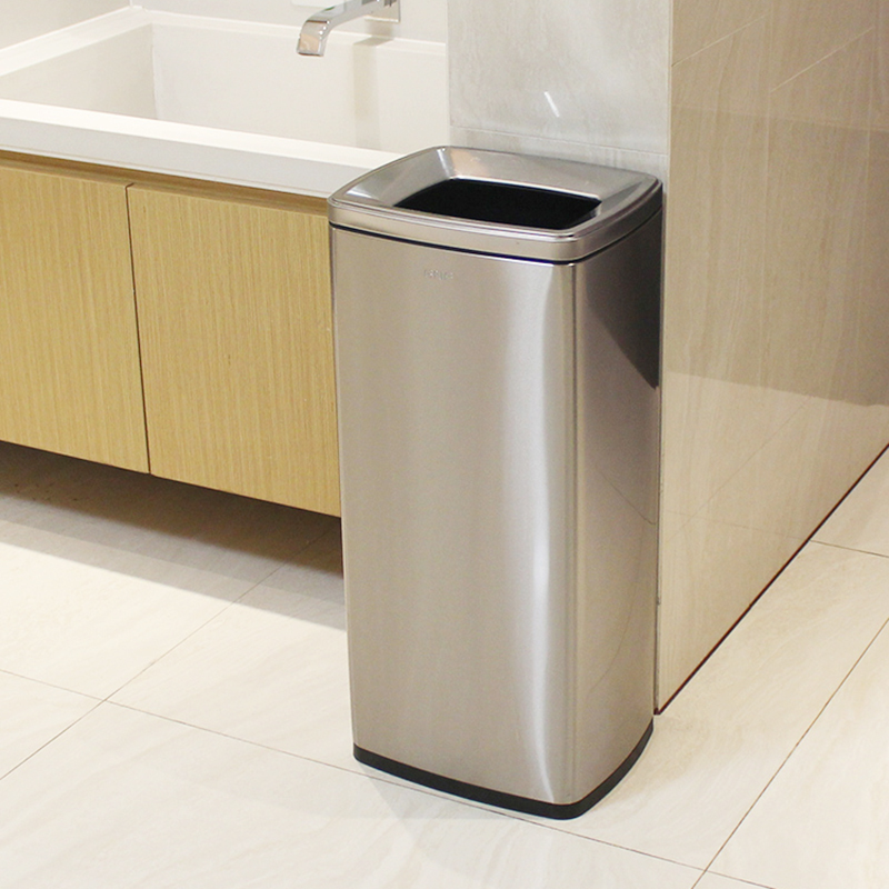 Toilet Toilet Wipe Handmade Paper Trash Can Commercial Stainless Steel Big bathroom Straight throw uncovers public trash cans-Taobao