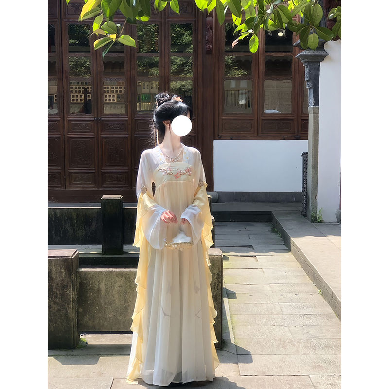 【Tao Yao】New Chinese-Style Improved Version of Hanfu for Women, Summer Tang-Style Dress with Han Elements, Embroidered Dress with High Waistline