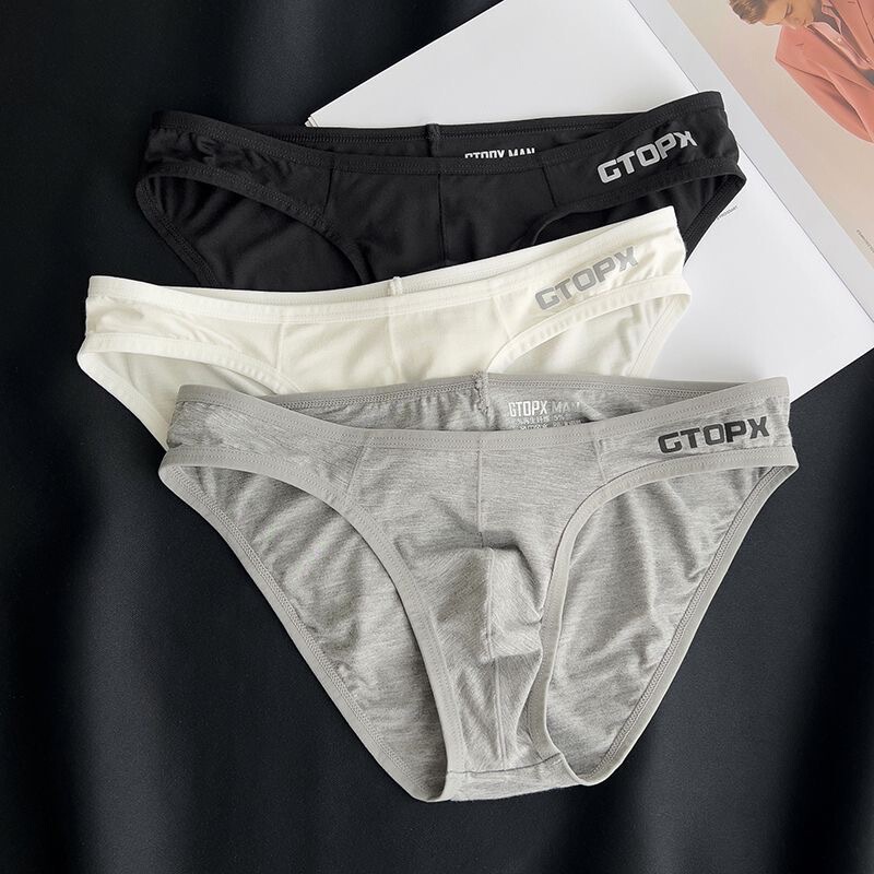 2-Pack of Men's Briefs, Low-Waisted, High-Cut, Sexy New Style, Youth, Breathable, Thin, Pure Color, Comfortable, Narrow Edges, Trendy 2-Pack of Men's Briefs, Low-Waisted, High-Cut, Sexy New Style, Youth, Breathable, Thin, Pure Color, Comfortable, Narrow Edges, Trendy