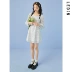 [Sản phẩm mới] Le Ding Floral Dress Spring 2021 Váy nơ ngọt ngào mới của phụ nữ - Sản phẩm HOT