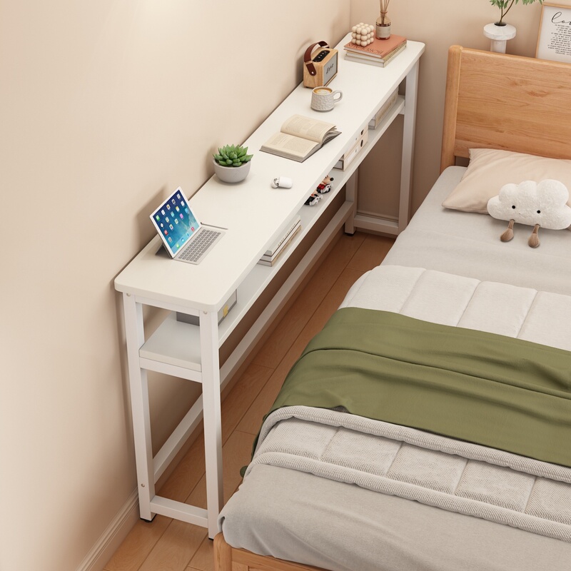 Narrow Side Table Against the Wall, Bedside Narrow Gap Cabinet, Bedroom End-Of-Bed Floor-Standing Storage Cabinet, Wall-Mounted Long Table