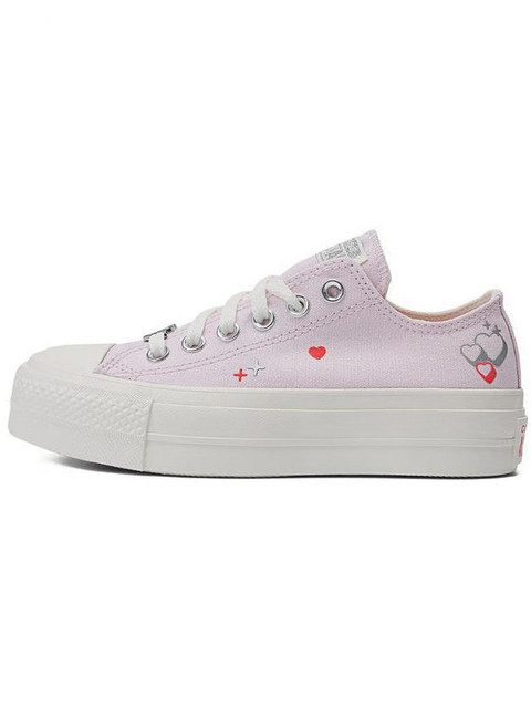 Converse Spring Valentine's Day Pink Sole Thick Heightening Small Love Trendy Shoes Canvas Women A09115C