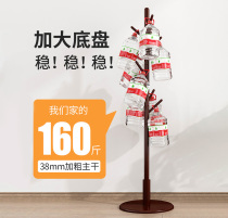 Small space hanger solid wood coat rack indoor simple household drying rack floor single pole storage rack