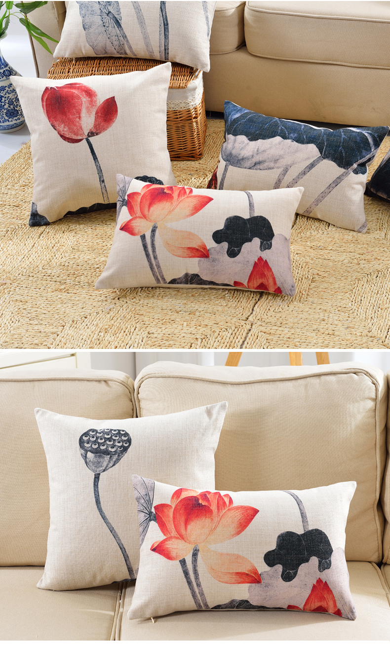 Connaught Mã Zen Trung Quốc sen mới sofa retro bông gối đệm bao gồm văn phòng gối xe với lõi - Trở lại đệm / Bolsters gối tựa lưng hình thú