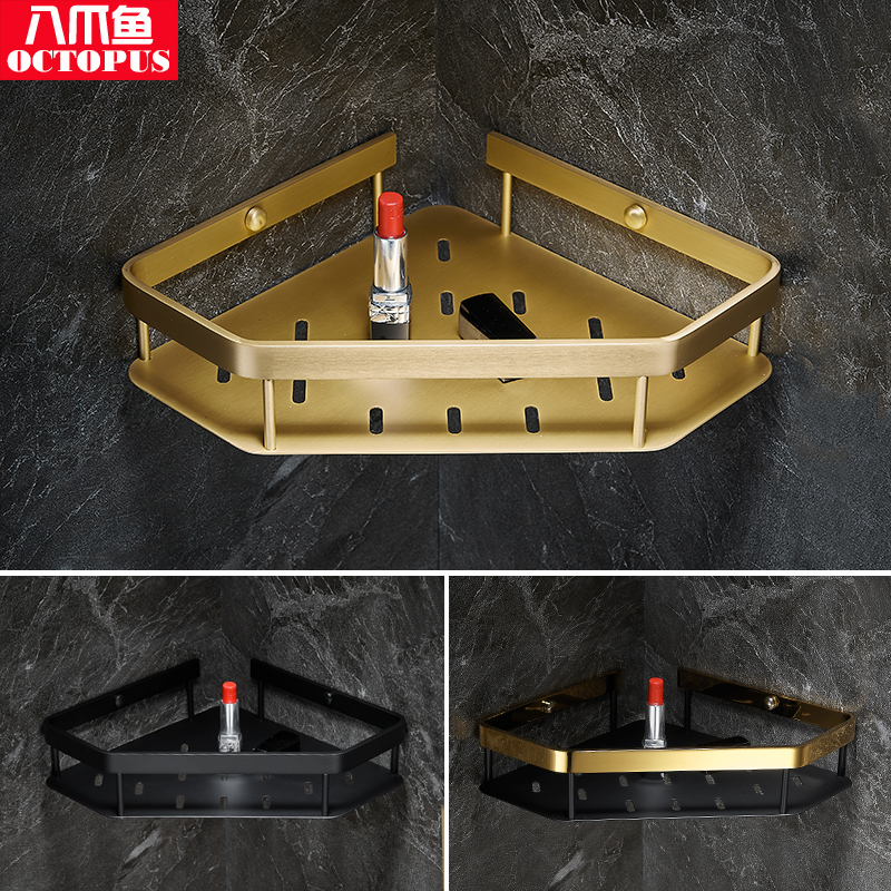 Makeup Room Shower Room Shelve BATHROOM FULL COPPER SOLID TRIPOD-FREE CORNER STAND BATHROOM OBJECT PLATE BASKET