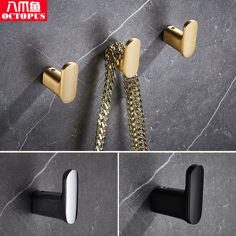 Nordic Full Copper Clothing Hook Wall Wall-mounted Wall Door Rear Hangers Hook Single Creative Personality Boots Towel Cloak Hood Hook