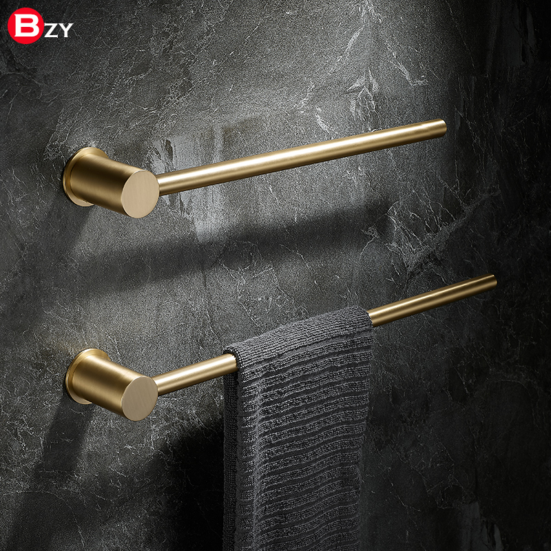 Creative Full Copper Plus Coarse Single Towel Rack Art Free Punch Toilet Towel Rod Bathroom Light Lavish High-end Bath Towel Rack-Taobao
