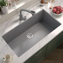 German Imports Mai Sharp Quartz Stone Sink Grey Kitchen Large Single Trough The Basin Granite Washing pool 570