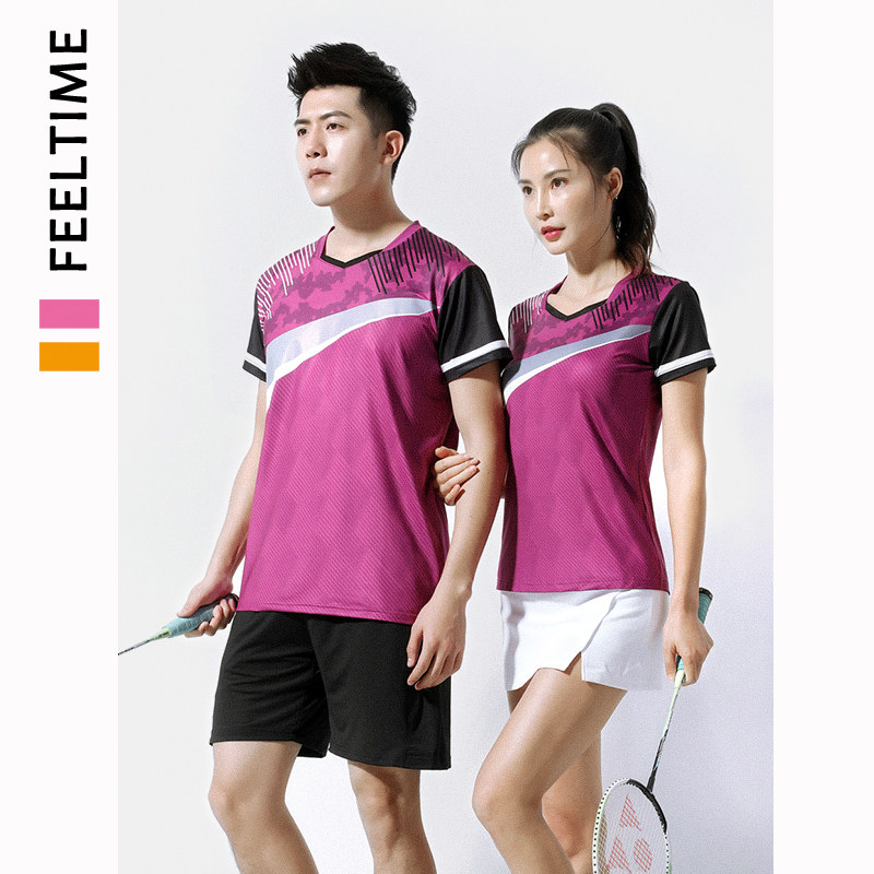 Badminton suit suit men and women speed dry breathable short sleeve volleyball table tennis ball tennis match shirt customised print