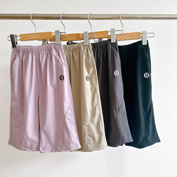 Boys' shorts summer thin medium pants children's 2025 new boys sports breathable medium and large children's quick-drying three-quarter pants