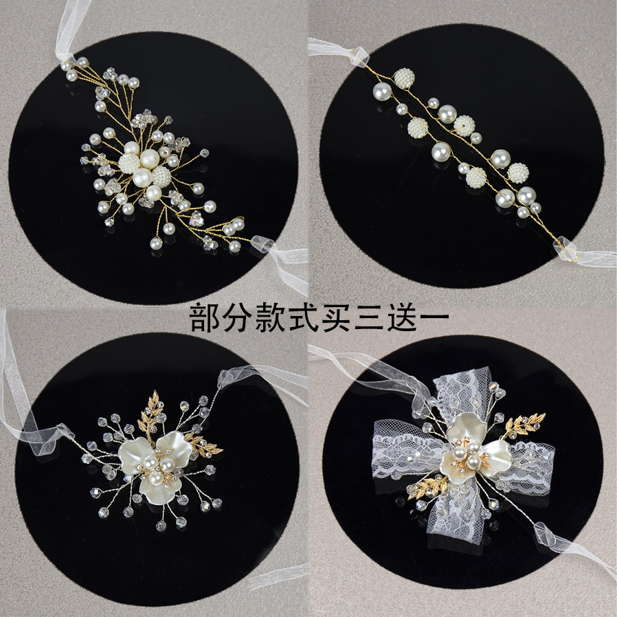 Bridal wrist flower Bridesmaid sister group hand flower high-grade wedding Hansen wedding super fairy beauty small fresh bracelet