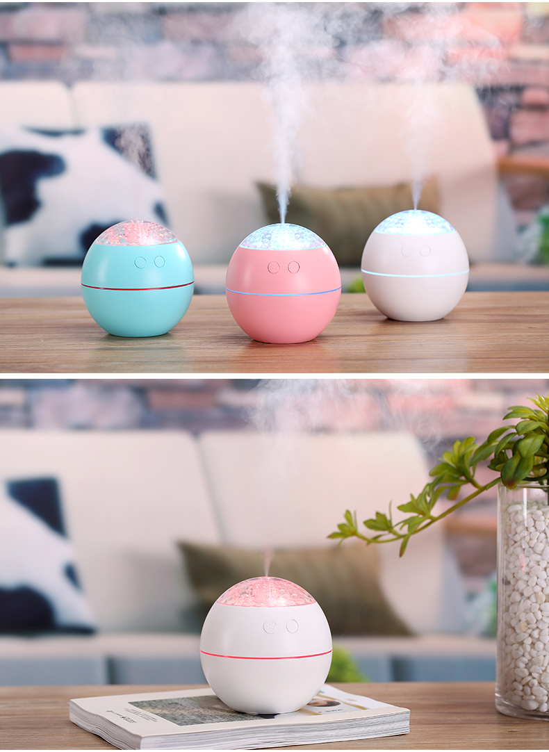 máy tạo độ ẩm nguyễn kim Pha lê mới đầy màu sắc độ ẩm Trang chủ đêm ánh sáng quạt tạo độ ẩm USB xe mini độ ẩm nhỏ - Máy giữ ẩm máy tạo độ ẩm deerma dem-f800