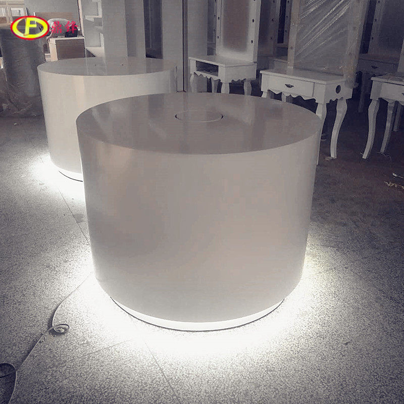 New wooden paint round experience table mobile phone shop experience table island mobile phone tablet display stand showcase shelf