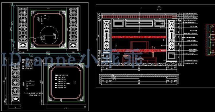 tivi qled samsung Toàn bộ gỗ cổ điển Trung Quốc biệt thự tường nền CAD mặt tiền TV nền bảng điều khiển màn hình cornice khắc phòng khách cad - TV tivi samsung