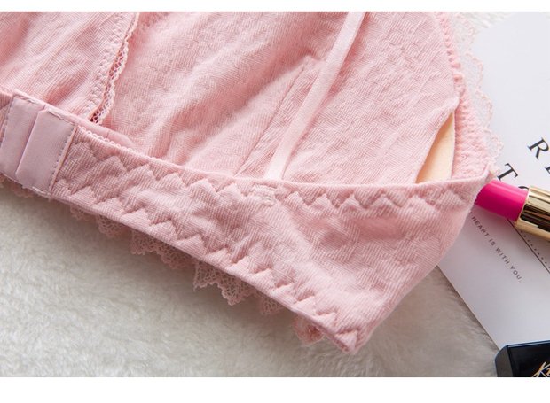 Mùa hè Nhật Bản cô gái mỏng phần đồ lót cotton thoải mái ren gợi cảm không có vòng thép tam giác cup dây đeo áo ngực mỏng set đồ lót đẹp