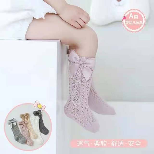 Girls Spanish socks Korean version of the big bow children's mid-tube socks combed cotton baby princess Lolita socks