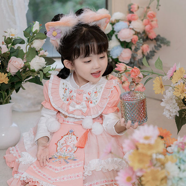Children's clothing Lolita girls princess dress spring super fairy fox tutu skirt children's long-sleeved baby dress birthday