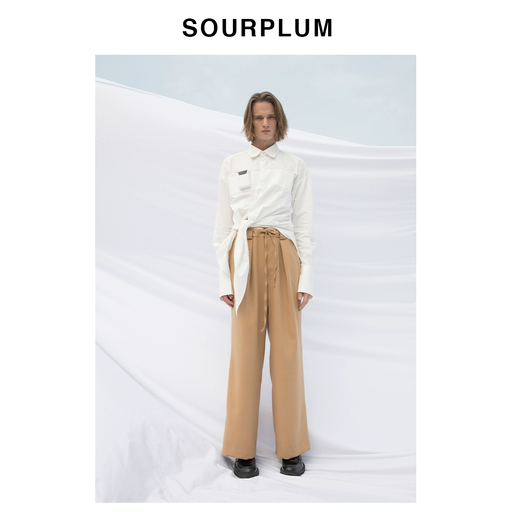 SOURPLUM thiết kế ban đầu cộng với quần nhung kaki len rộng, dày thẳng cho nam và nữ - Suit phù hợp
