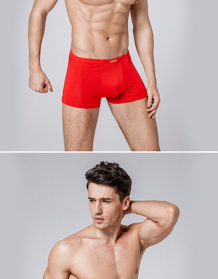 4 đồ lót nam tải năm nay của năm đỏ đỏ boxer mùa hè võ sĩ quyền anh băng lụa thanh niên đồ lót nam quan lot dep