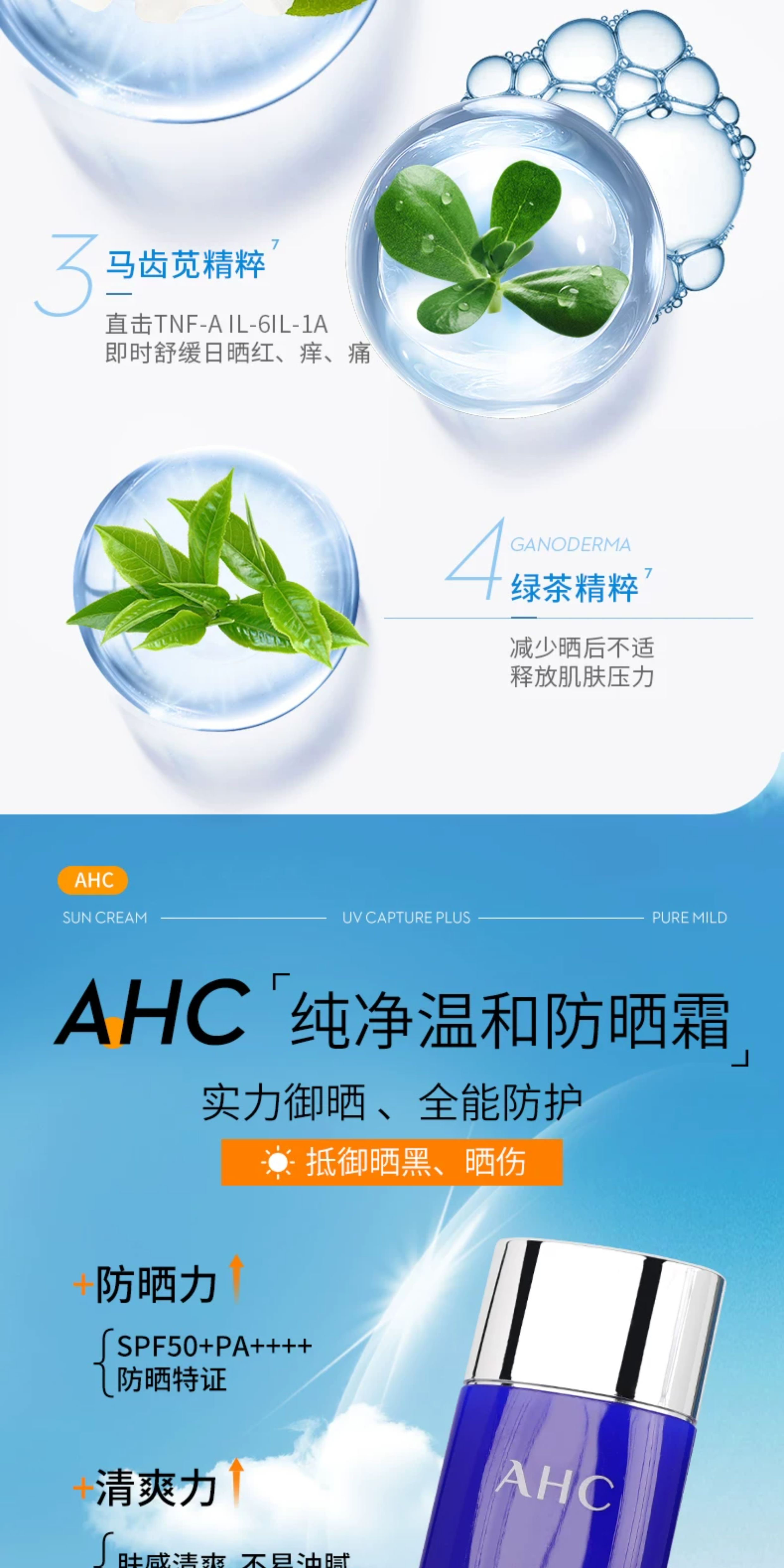 安享好物 安享B级防晒霜-AHC小蓝瓶防晒霜  