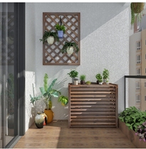  Balcony air conditioning outer machine flower rack decorative louver anti-corrosion wood Air conditioning outer machine cover wood outdoor wooden grid rack
