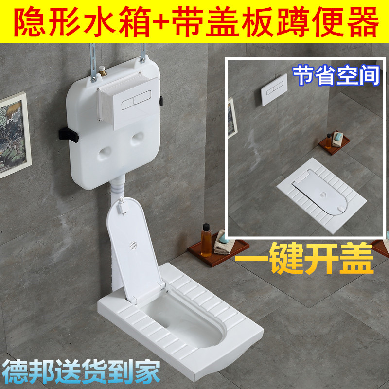 Water-saving and deodorant hidden hidden water tank Invisible with cover squatting toilet squatting toilet pedal flip cover squatting pit