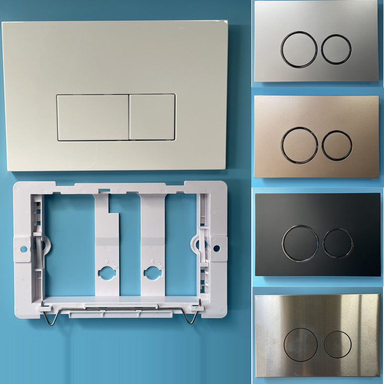 Dy Stainless Steel Plastic Concealed Cistern Panel Button Hidden Wall-Mounted Flush Tank Button Accessories Panel