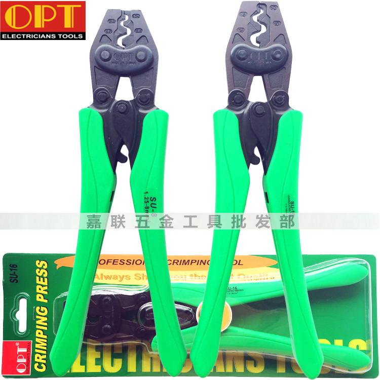 Original IMPORTED TAIWAN OPT Ratchet Bare Terminals Press Wire Pliers Multifunction Press Pliers Clamps Thread SU-2 6 8 9 16