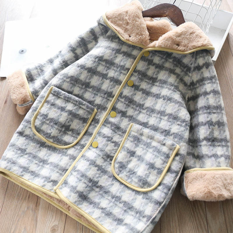 Girls Mao coat 2023 new autumn and winter air long children thicken the clothes baby winter clothes to keep warm