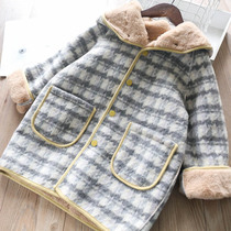 Girls Mao coat 2023 new autumn and winter air long children thicken the clothes baby winter clothes to keep warm