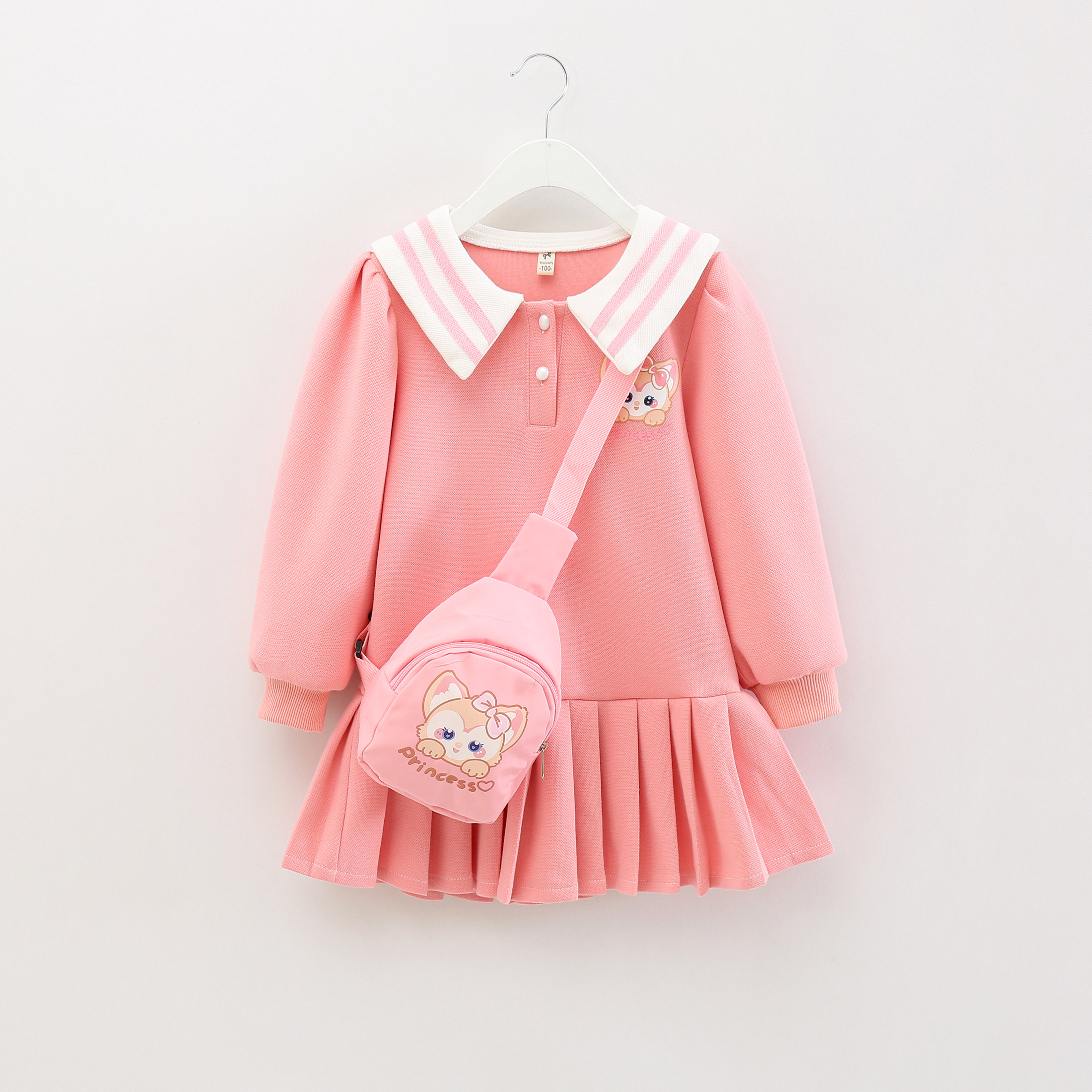 Girls Han College Wind Dress 2023 New Children's Yang Princess Dress Baby Fold Dress