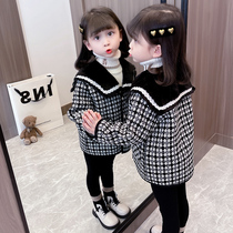 Girls autumn and winter hair plus coat 2022 new gas children thicken tops girls babys dress