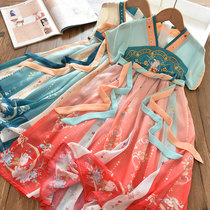 Girls Han Dress Super Fairy Chinese Dress Down 2023 New Dress Summer Girl Small Girl Antique Dress