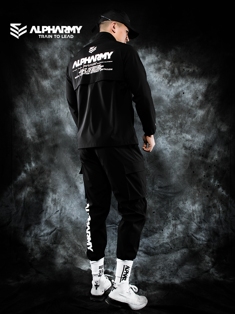 Alpharmy fitness sports jacket men's long-sleeved functional jacket Autumn and winter zipper outdoor loose sweater windproof