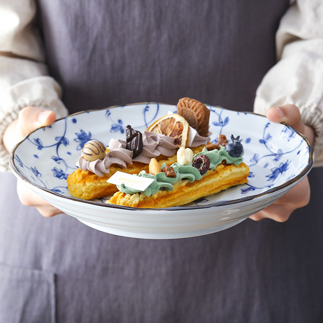 [Self-Operated] Mino Ware Japan Import Tableware Salad Fruit Dish Deep Plate Japanese Style For Home Large Plate Soup Plate