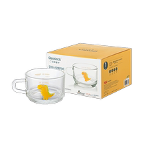 (Self-operated) Glasslock imported glass breakfast cup cartoon printed water cup microwave girls and childrens cup
