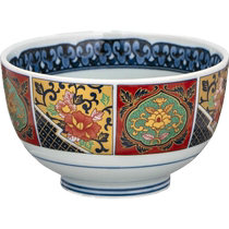 (Self-operated) Mino-yaki Japanese-style imported palace style handmade bowl kiln colored porcelain craft bowl 5-inch rice bowl 2-piece set