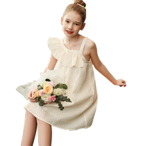 (Self-operated) Betty girls suspender dress summer dress 2023 new summer childrens off-the-shoulder fashionable princess dress