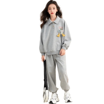 (Self-operated) Betty Girls Spring and Autumn Sports Suit 2024 Medium and Large Childrens Spring Clothing Childrens Sweater Pants Two-piece Set