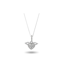(Self-operated) Pandora Pandora heart-shaped angel wings necklace set light luxury niche high-end necklace