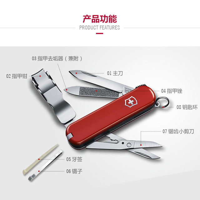 Victorinox Swiss Army Knife Grooming Companion 65mm Mini Multifunctional Folding Knife Nail Clippers Scissors